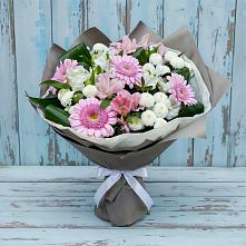 Букет цветов из:  Герберы, Альстромерии и Хризантемы #REPLACE_PRED# Павловске Алтайского края