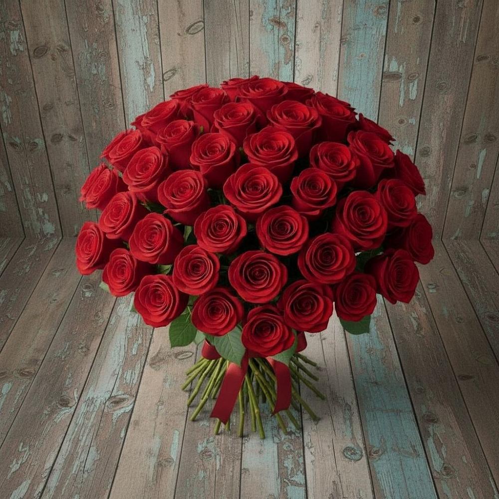Букет 55 Красных роз Фридом в Павловске Алтайского края