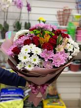 Букет цветов из:  Розы, Хризантемы и Альстромерии #REPLACE_PRED# Павловске Алтайского края