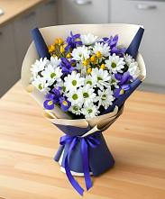 Букет цветов из:  Розы, Ирисы и Хризантемы #REPLACE_PRED# Павловске Алтайского края