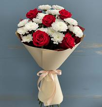 Букет цветов из:  Розы и Хризантемы в Павловске Алтайского края