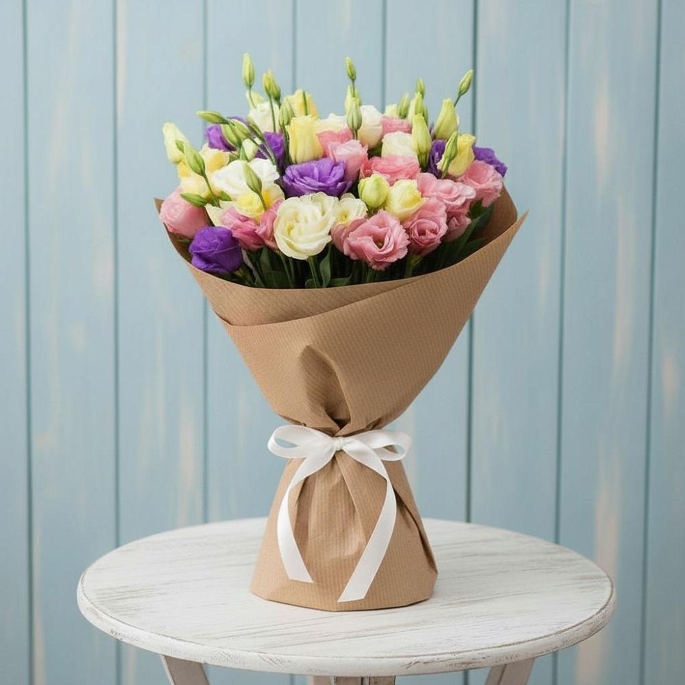 Букет цветов из: Лизиантусы в Павловске Алтайского края