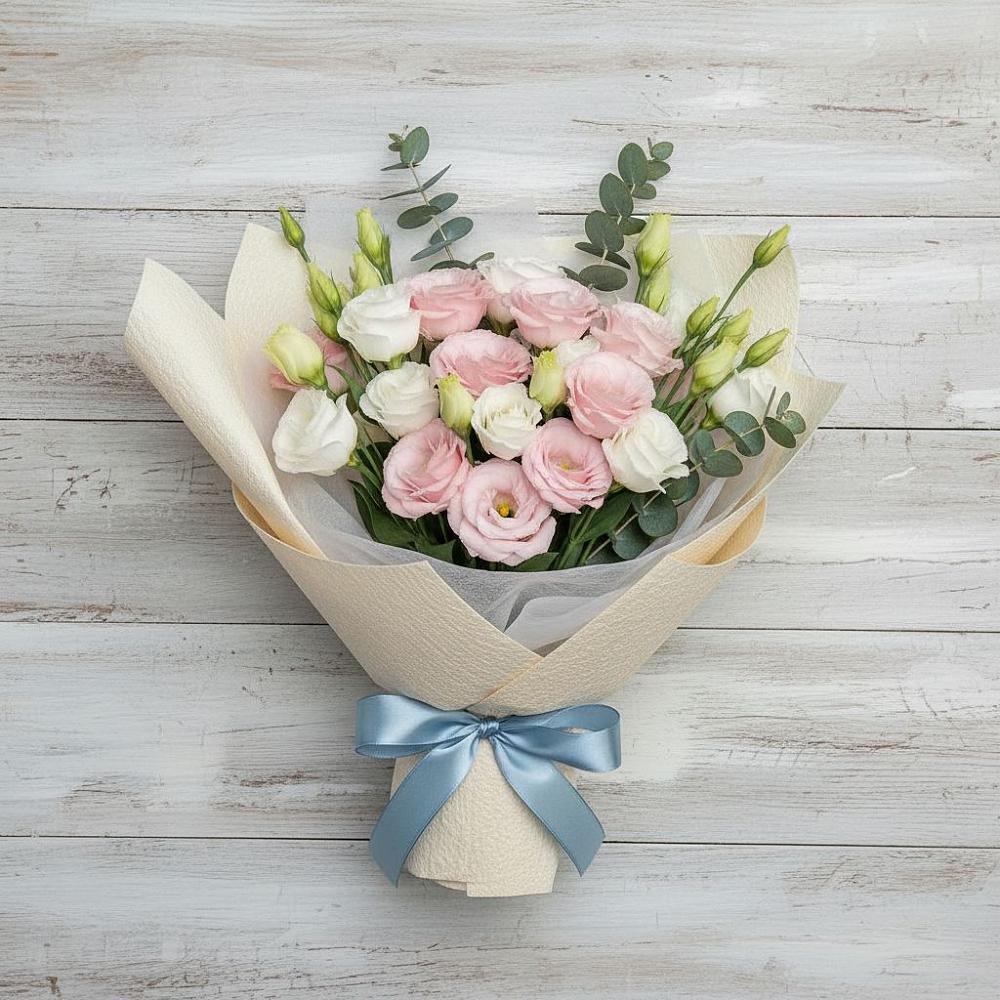 Букет цветов из: Лизиантусы в Павловске Алтайского края